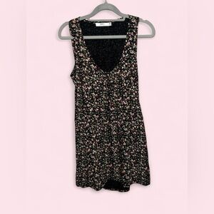 Obey Black Floral Pattern Top